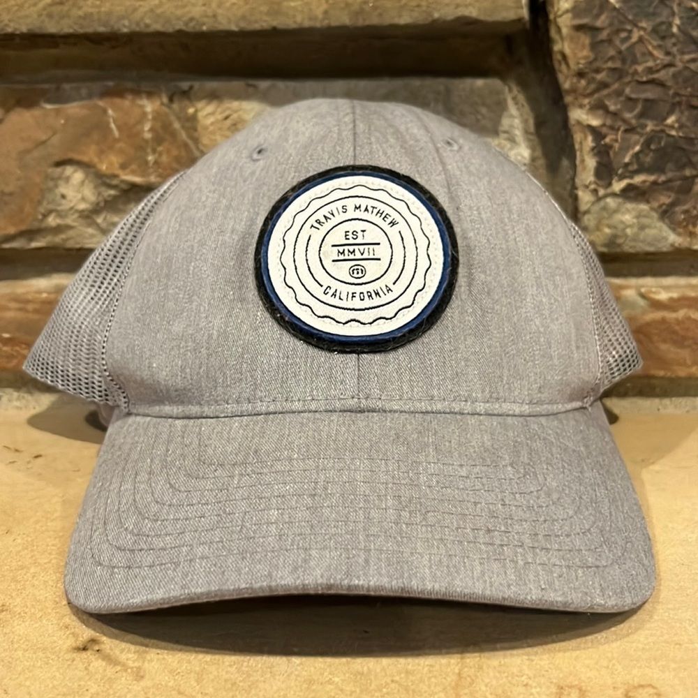 Travis Mathew Golf Grey Mesh Snapback Hat